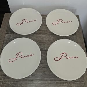 Better Homes & Gardens Winter Botanical Peace Appetizer Plate Set of 4